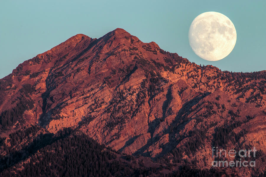 Moon Rising Over Twin Peaks #1 Photograph by Spencer Baugh