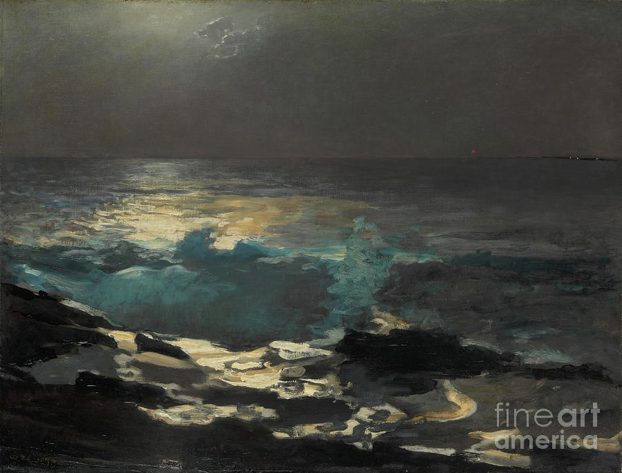Winslow Homer Drawing - Moonlight #1 by Heritage Images