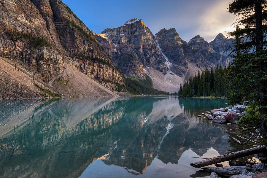 Moraine Lake at Sunset #1 Photograph by Andy Konieczny