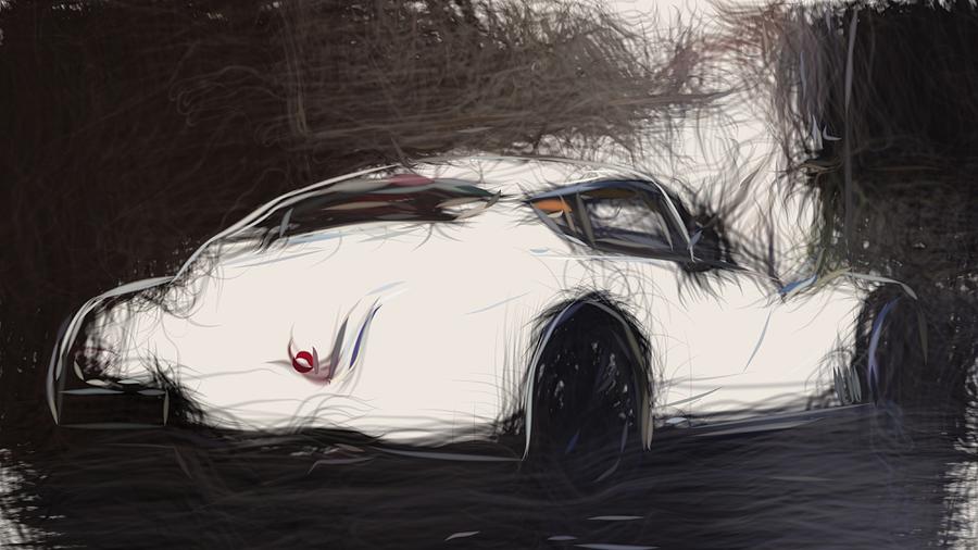 Morgan Aero Coupe Draw #2 Digital Art by CarsToon Concept