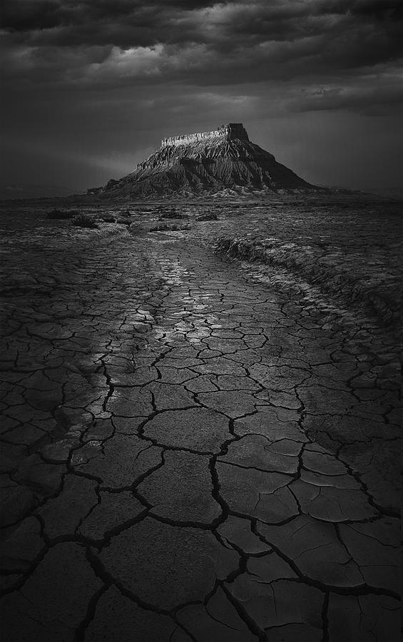 Landscape Photograph - Morning Factory Butte #1 by Lydia Jacobs