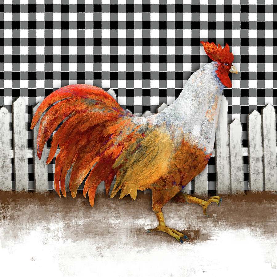 Rooster Painting - Morning Rooster I #1 by Dan Meneely