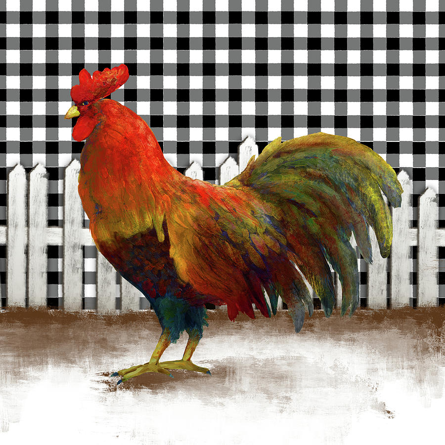 Rooster Painting - Morning Rooster II #1 by Dan Meneely