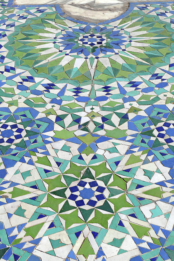 Mosaic exterior decorations of the Hassan II mosque #1 Photograph by Steve Estvanik