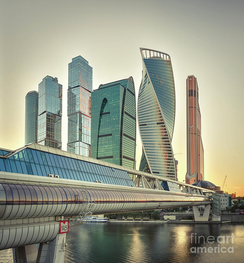Moscow City At Sunset. Photograph