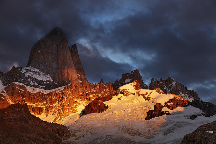 Landscape Photograph - Mount Fitz Roy At Sunrise, Patagonia #1 by DPK-Photo