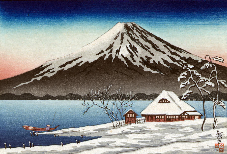 Mount Fuji, Winter Landscape, 1890s #1 Photograph by Science Source