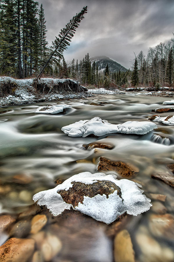 Mountain River Flows Through Winter #1 Photograph by Ascentxmedia