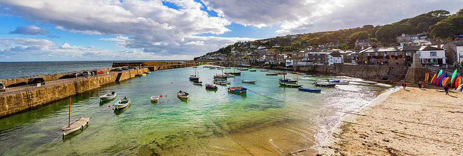Mousehole, Cornwall, UK. Panorama. #2 Photograph by Maggie Mccall