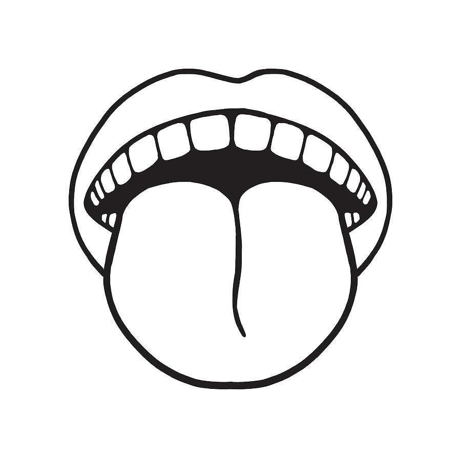 Mouth With Tongue Sticking Out Drawing By Csa Images Pixels 6928