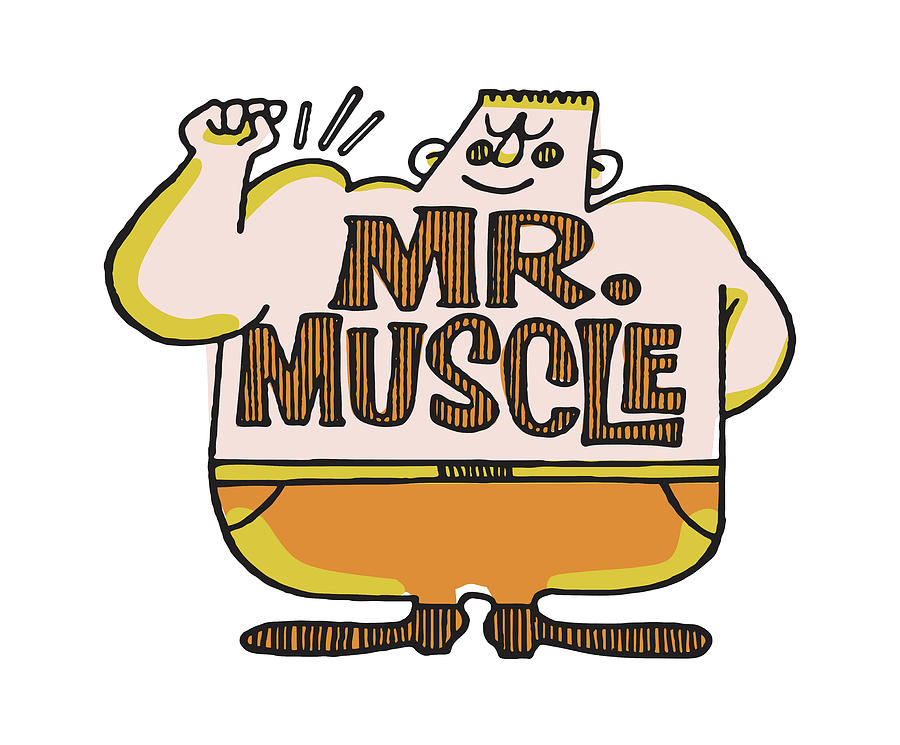 Sports Drawing - Mr. Muscle Flexing #1 by CSA Images