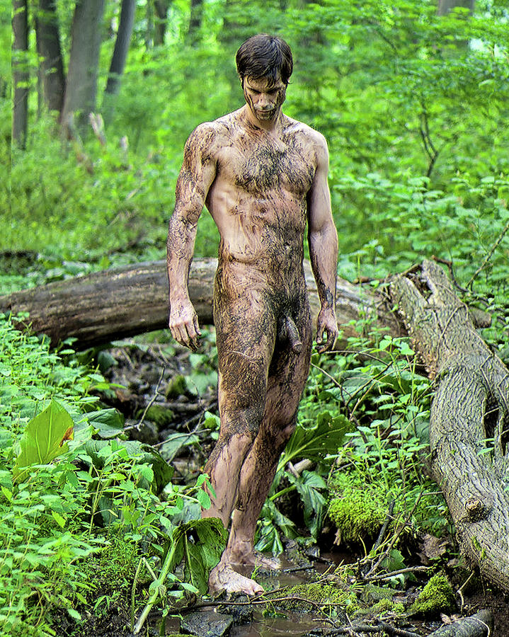 Naked Painting - Muddy in the Woods by Troy Caperton.