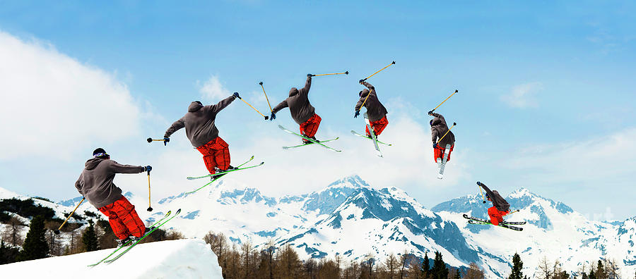 Multiple Image Of Free Style Skier #1 Photograph by Technotr