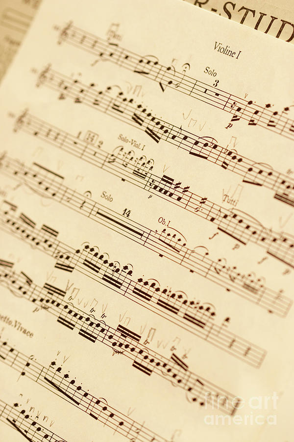 Music Score - For The Violin. Photograph by 