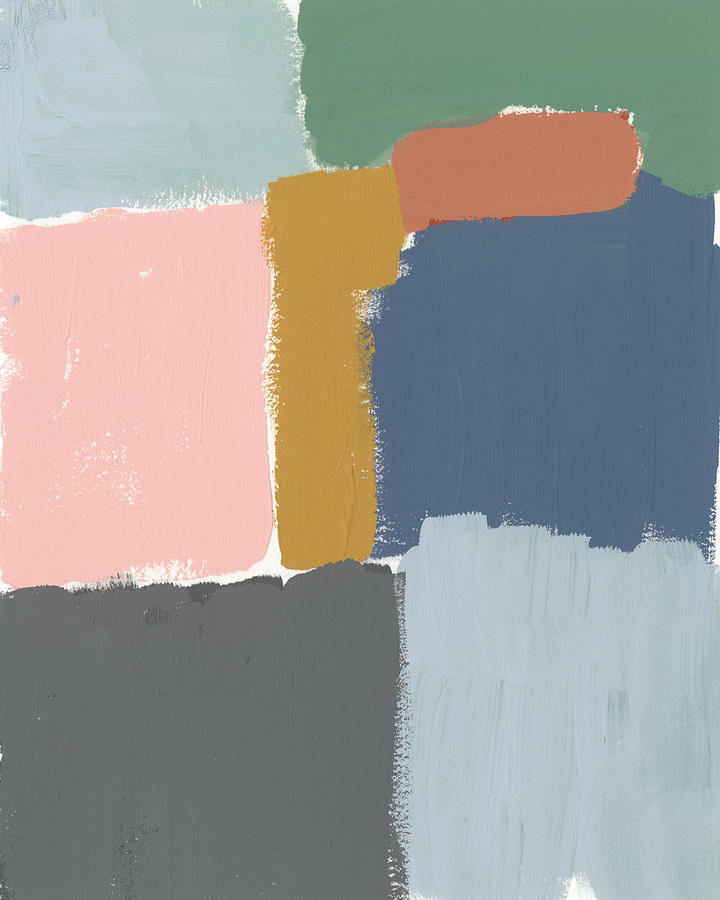 Abstract Painting - Muted Color Block II #1 by Jennifer Goldberger