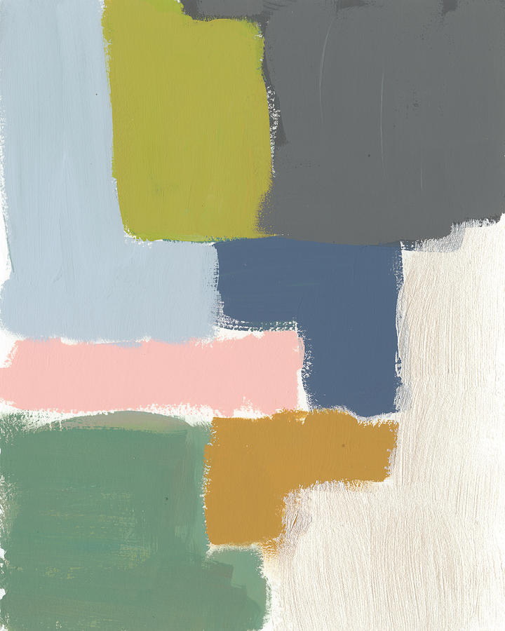Abstract Painting - Muted Color Block V #1 by Jennifer Goldberger