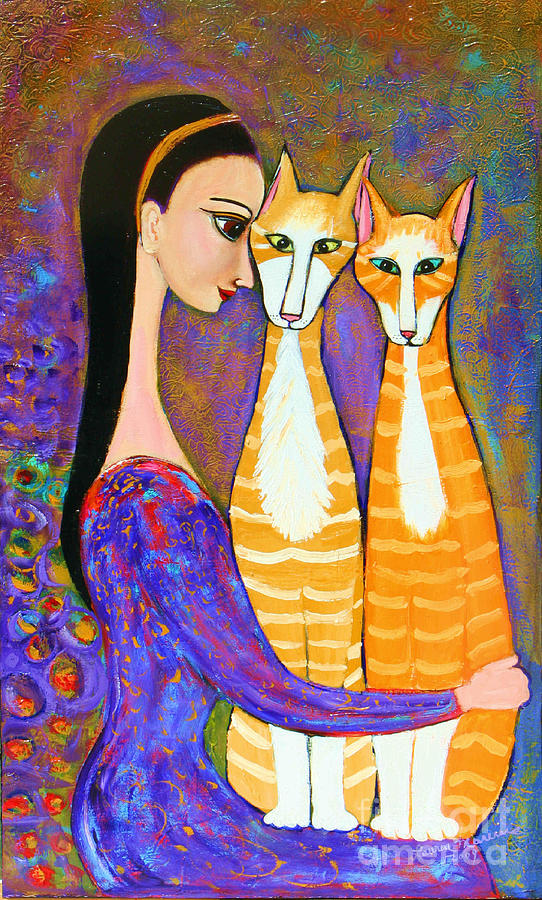 My two cats #1 Painting by Lauren  Marems
