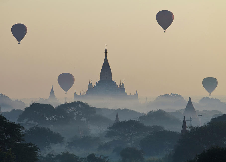 Myanmar, Mandalay, Bagan #1 Digital Art by Luigi Vaccarella