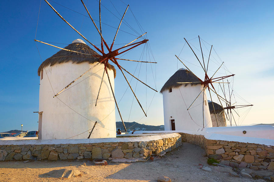 Up Movie Photograph - Mykonos Landscape With A Windmills #1 by Jan Wlodarczyk
