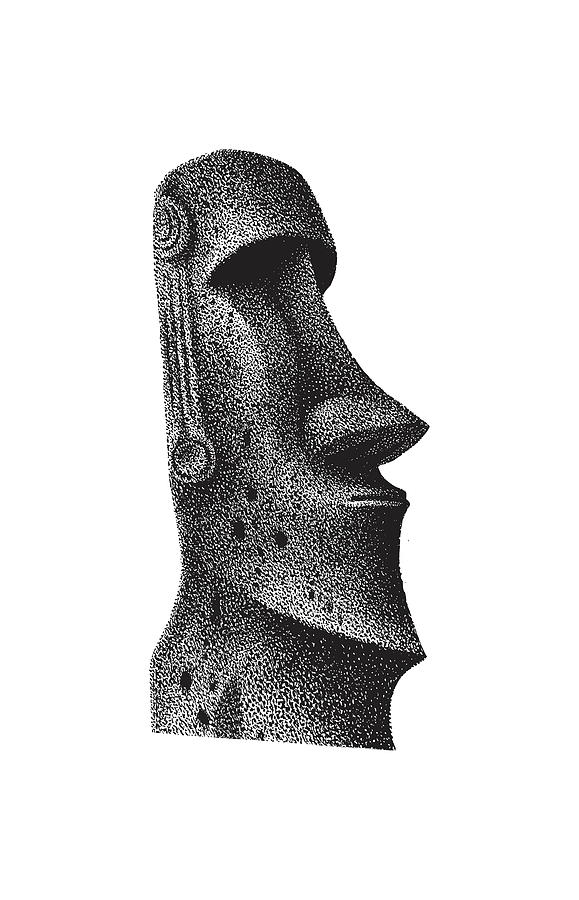 Black And White Drawing - Mysterious Statue #1 by CSA Images