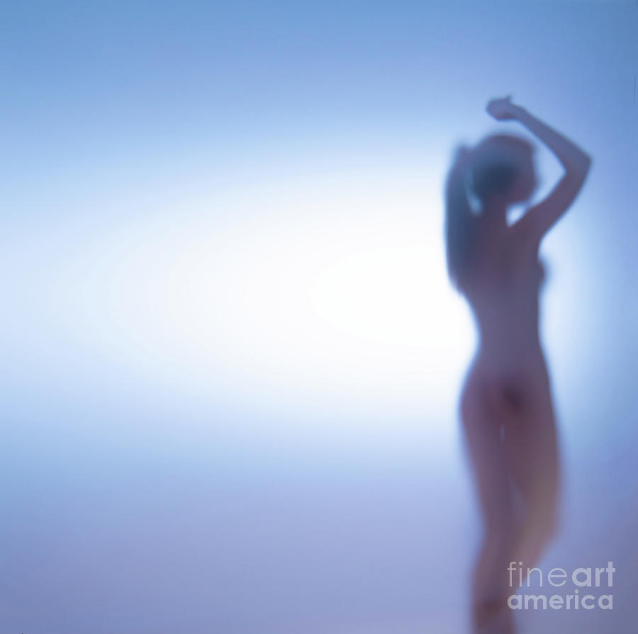 Naked Woman Behind Blurred Glass #1 by Wladimir Bulgar/science Photo Library