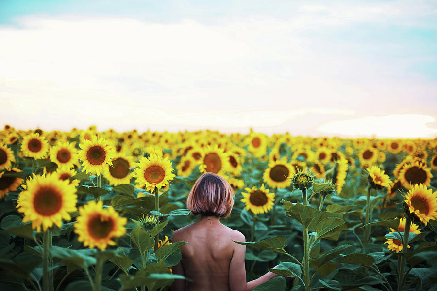 Seated Nude with outlets Sunflowers