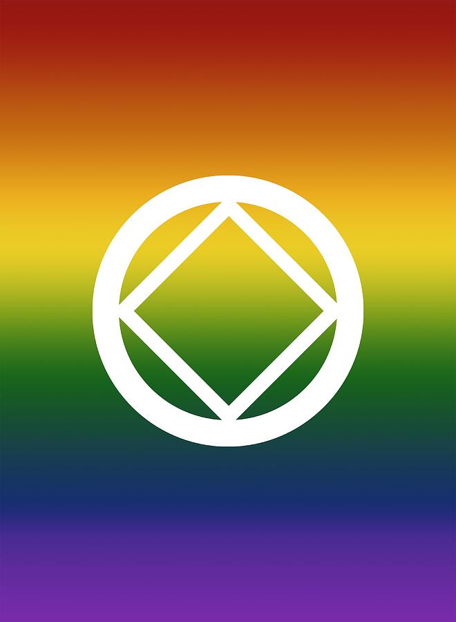 LGBT AA Rainbow NA AA Logo LGBTQ Gay Pride T-Shirt 