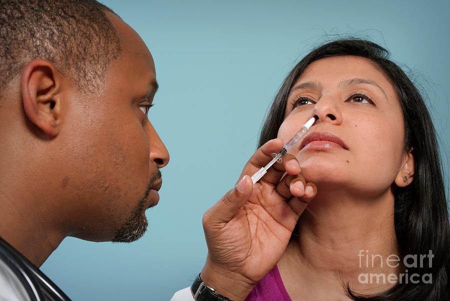 Nasal Spray Flu Vaccine Photograph by Cdc/science Photo Library Fine