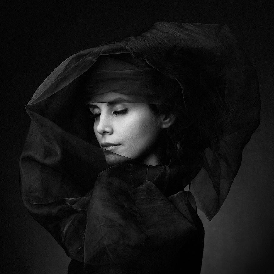 Black And White Photograph - Nastaran #1 by Mehdi Mokhtari