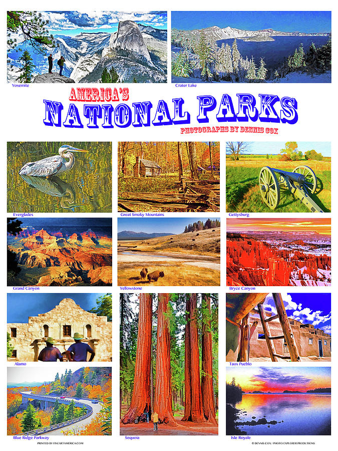 National Parks Poster #1 Photograph by Dennis Cox Photo Explorer