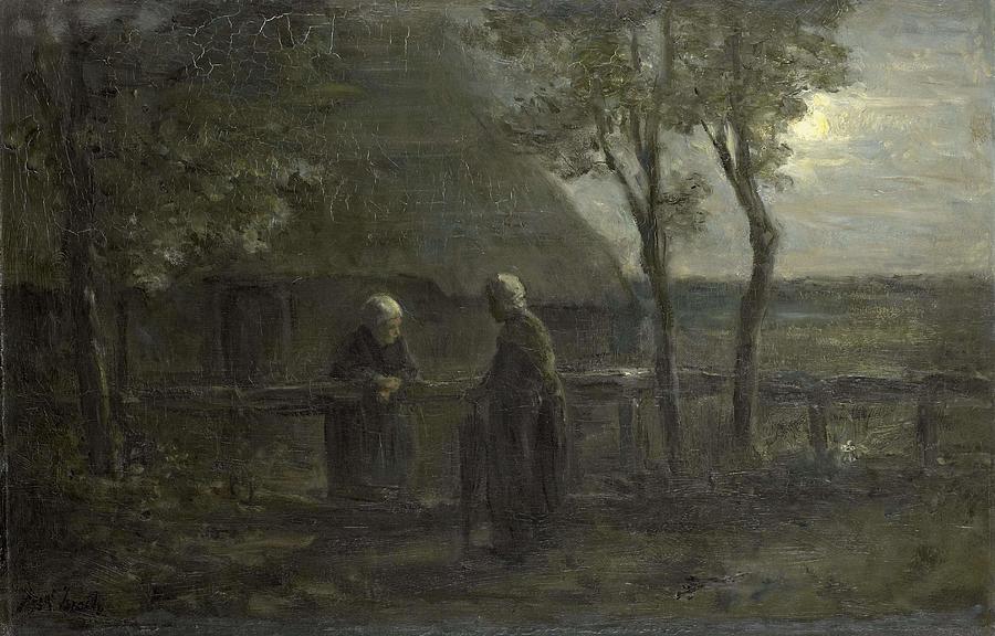 Neighborly Gossip. #1 Painting by Jozef Israels Neighborly Gossip. #1 Painting by Jozef Israels