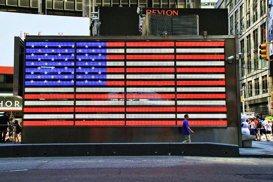 Neon American Flag #2 Photograph by Allen Beatty