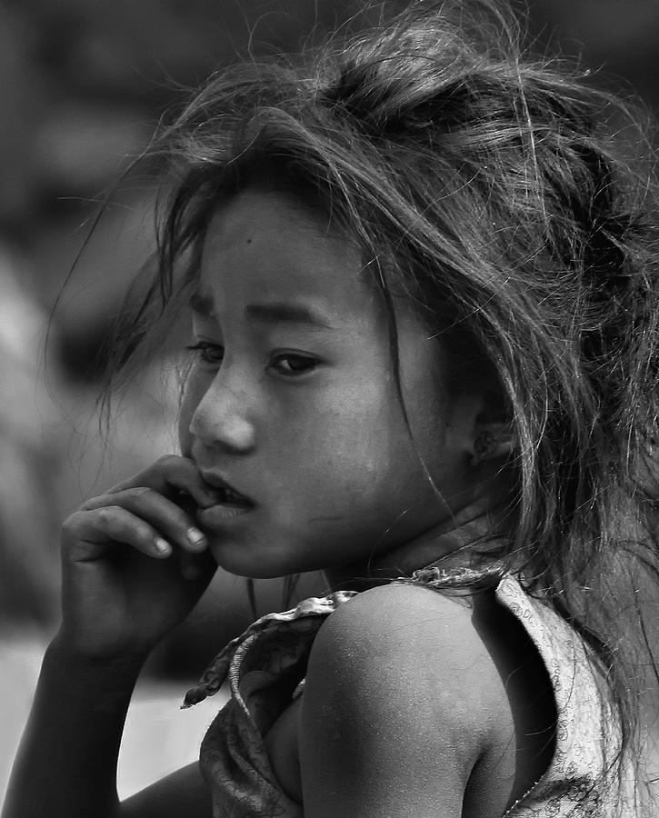 Nepal Monochrome Portraits Of Children (series) Photograph by Yvette ...