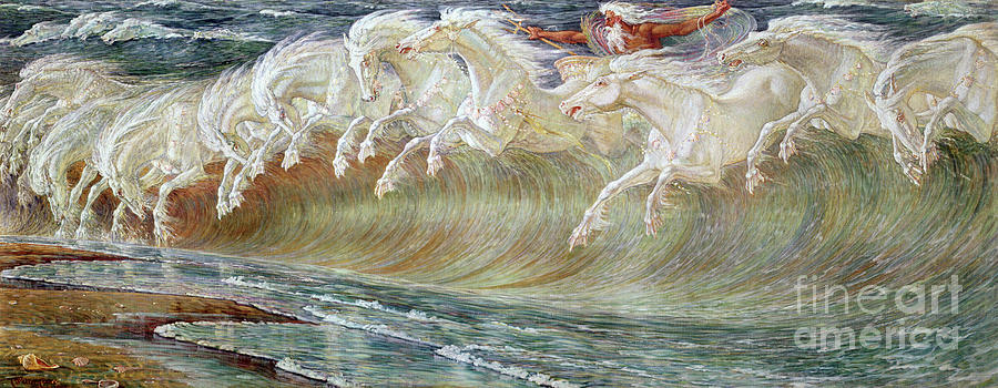 Neptune's Horses, 1892 Painting by Walter Crane - Fine Art America