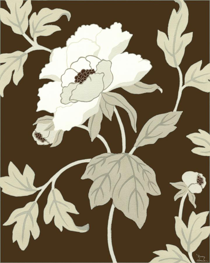 Spring Painting - Neutral Peony Elegance I #1 by Nancy Slocum