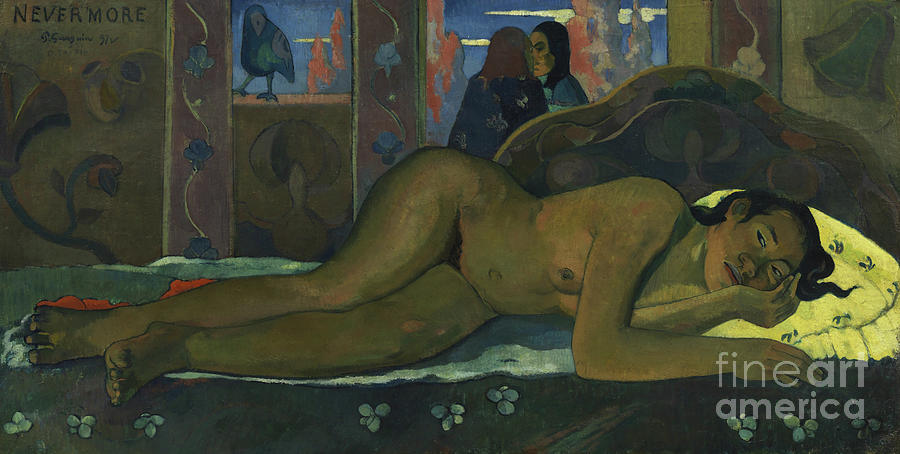 Nevermore, 1897  Painting by Paul Gauguin