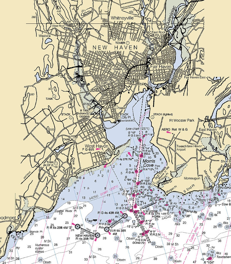 New Haven-connecticut Nautical Chart #1 Mixed Media by Bret Johnstad ...