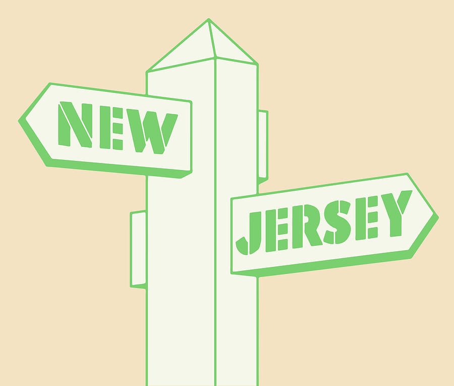 Typography Drawing - New Jersey Sign #1 by CSA Images