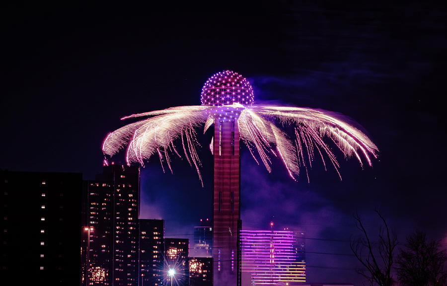 New Years Eve at Reunion Tower Photograph by Danielle Christine White