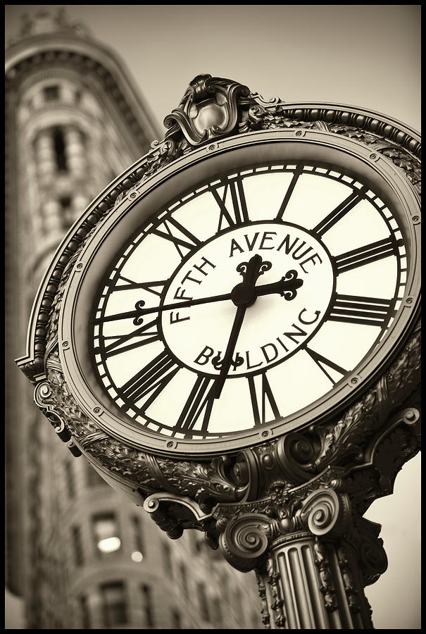 New York City, Clock On Fifth Avenue #1 Digital Art by Massimo Ripani