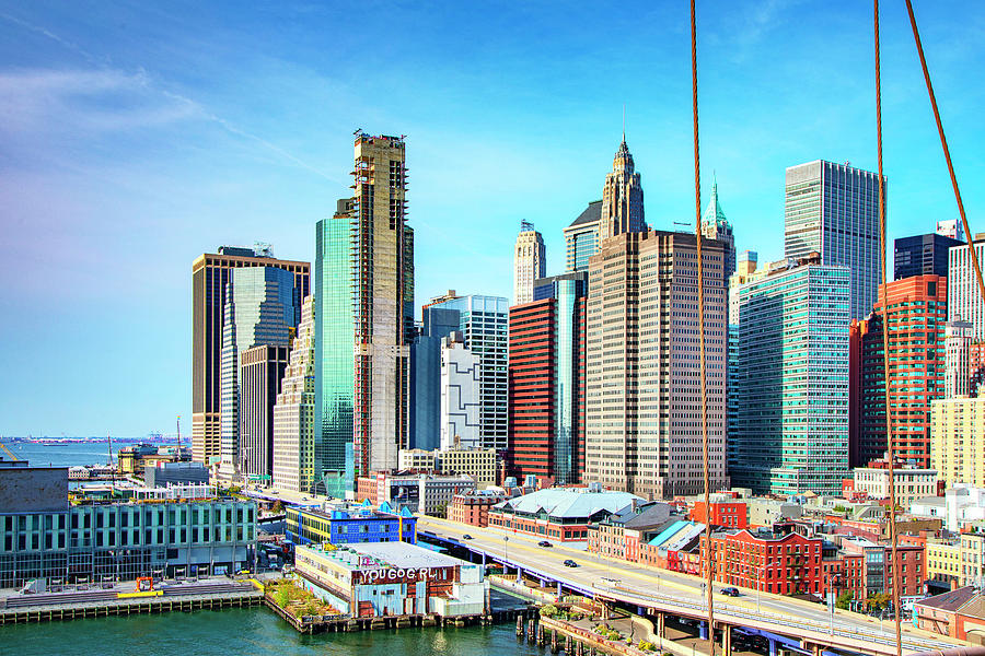 New York City, View Of South Street Seaport And East River From ...