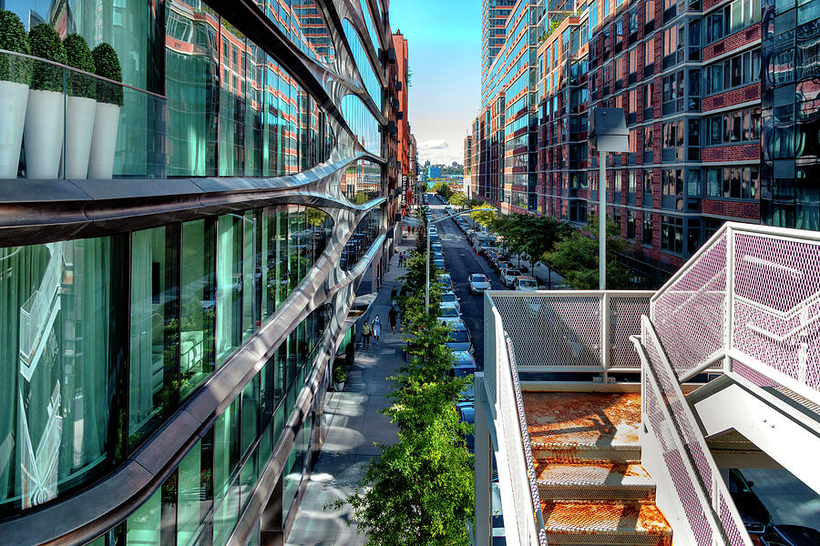 Architecture Digital Art - New York City, Zaha Hadid Building Viewed From Manhattan, High Line Elevated Park #1 by Lumiere