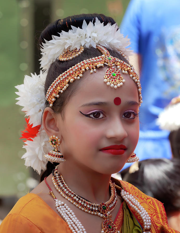 New York Dance Parade 2019 Indian Girl Dancer #1 Photograph by Robert Ullmann