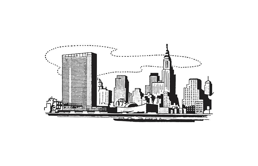 Architecture Drawing - New York skyline #1 by CSA Images