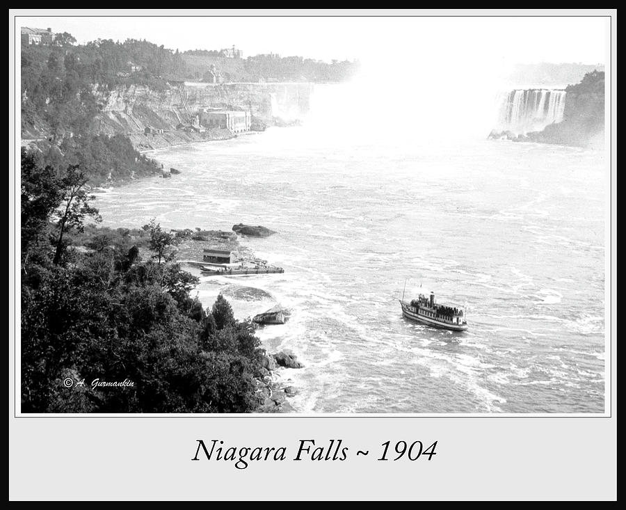Niagara Falls with Sightseeing Boat, 1904, Vintage Photograph #4 Photograph by A Macarthur Gurmankin