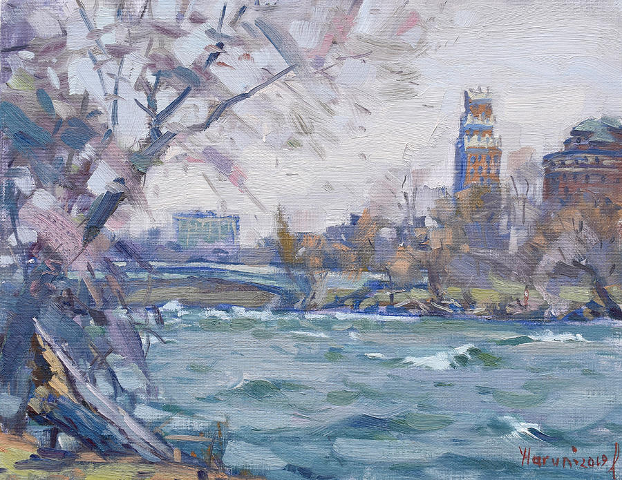Niagara River #1 Painting by Ylli Haruni