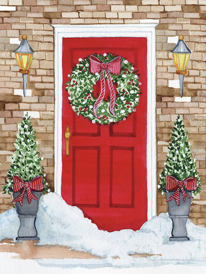 Brick Painting - Night Before Christmas I #1 by Kathleen Parr Mckenna