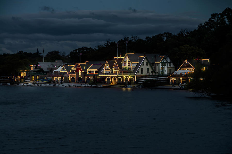 Night Lights - Boathouse Row - Philadelphia #1 Photograph by Bill Cannon