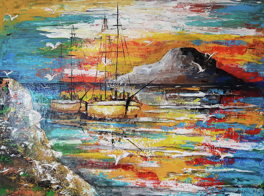 NIGHT SEASCAPE by MARIA ROM NIGHT SEASCAPE by MARIA ROM