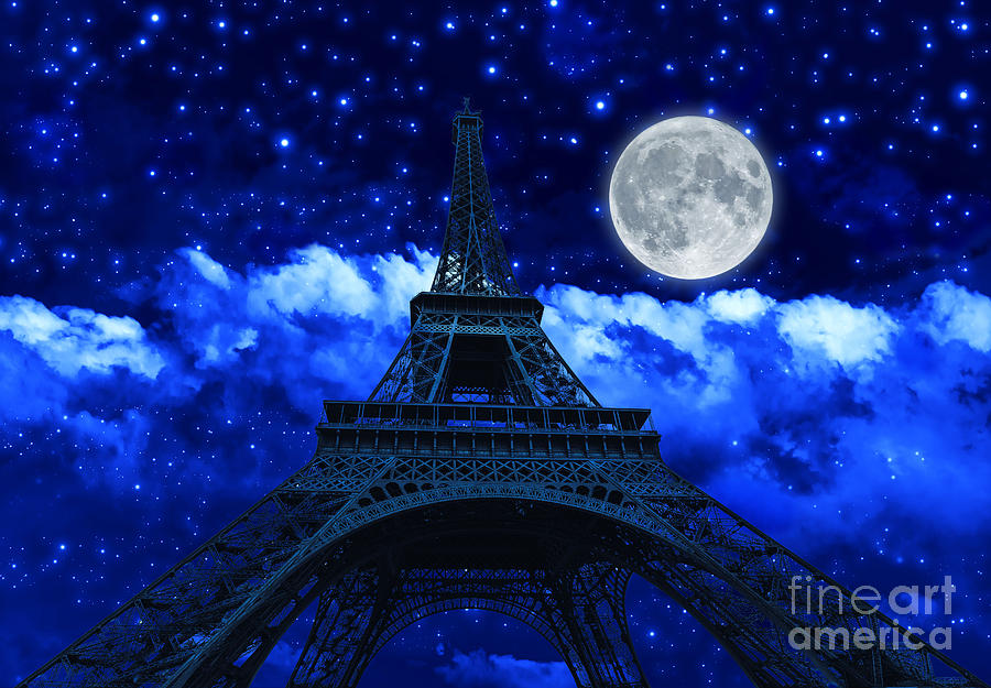 night sky and Eiffel Tower by Benny Marty night sky and Eiffel Tower by Benny Marty
